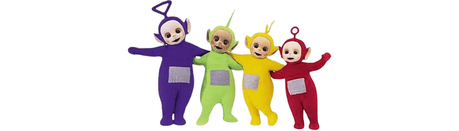 Teletubbies: Tinky Winky, Dipsy, Laa-Laa and Po